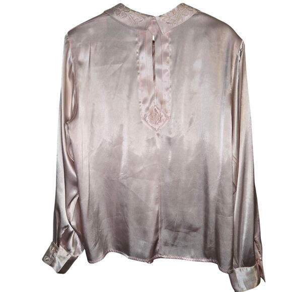 Amanda Smith 14 Blush Pink Satin Blouse [0262] - Picture 3 of 8